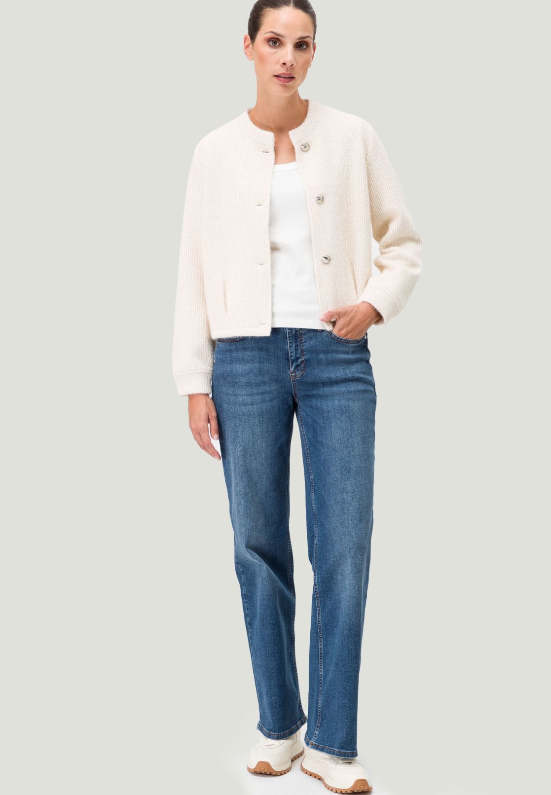 Sweatjacke mit Knopfleiste