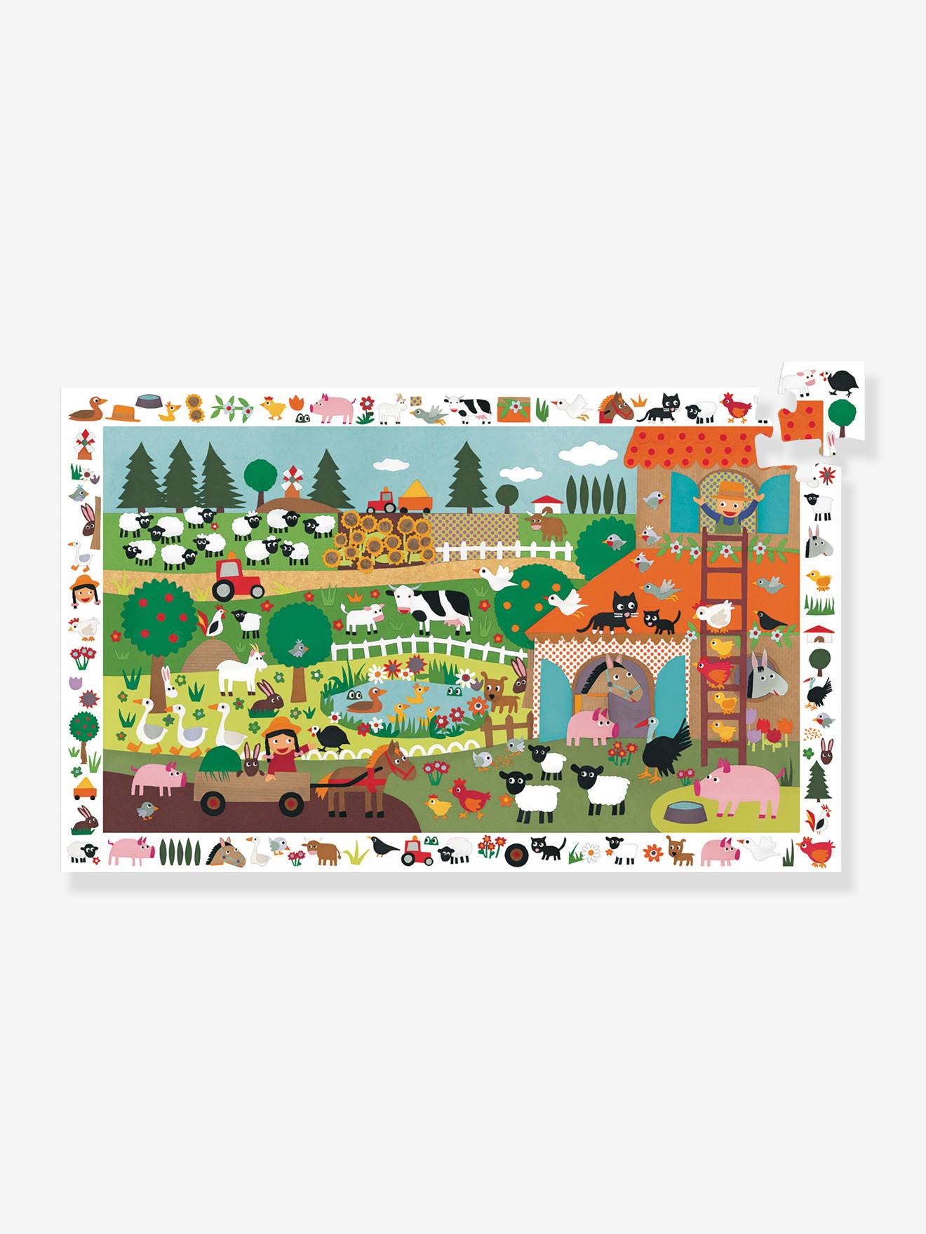 Djeco Entdeckerpuzzle DER BAUERNHOF DJECO, 35 Teile - mehrfarbig