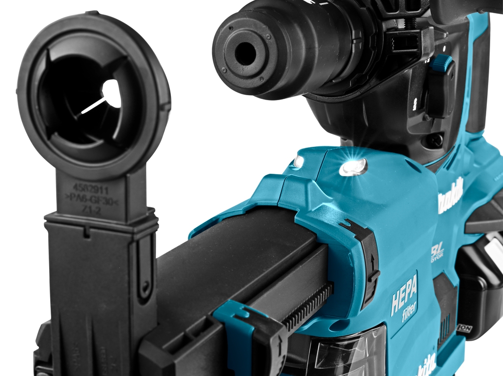 Kombinirano kladivo Makita DHR281ZWJ 2 x 18V z odsesovanjem prahu brez baterij in polnilnika