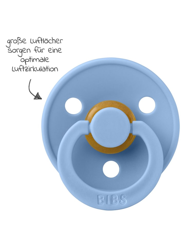 BIBS 5-tlg. Schnuller-Set - 4 Latex-Schnuller Colour 0-6 in blau günstig kaufen onesize