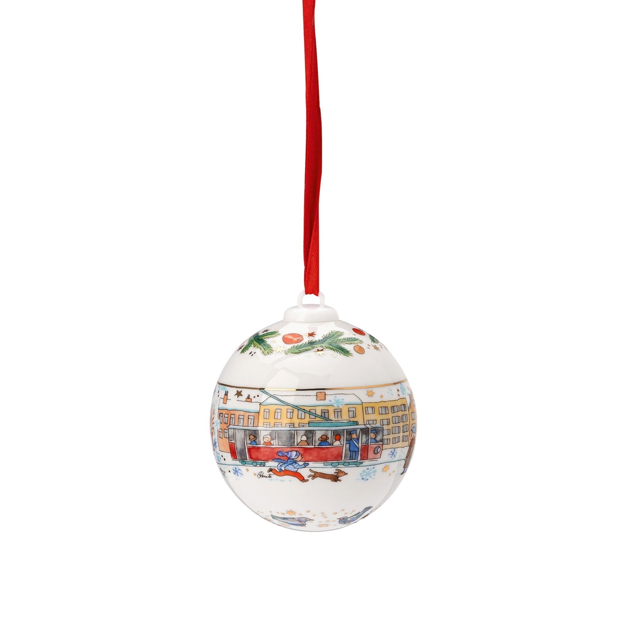 Hutschenreuther Christbaumschmuck Porzellankugel Weihnachtskugel 2023 in OVP - 2023 - 1 Stück (1-tlg), Sammelobjekt mit OVP (Originalverpackung)