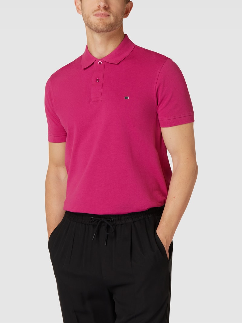 Poloshirt mit Label-Stitching in pink