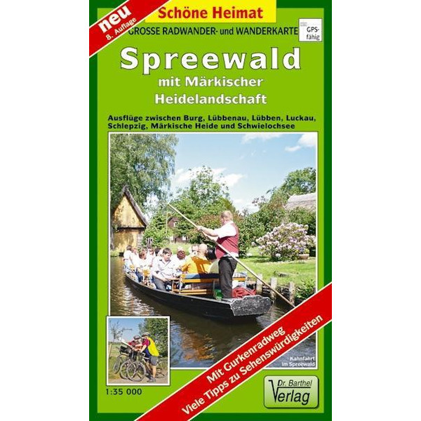 Spreewald mit Märkischer Heidelandschaft 1 : 35 000. Grosse Radwander- und Wanderkarte - Wanderkarte