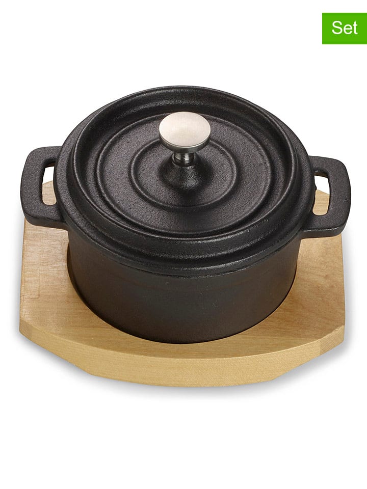 Echtwerk 3tlg. Mini-Kochtopf-Set in Schwarz günstig kaufen onesize