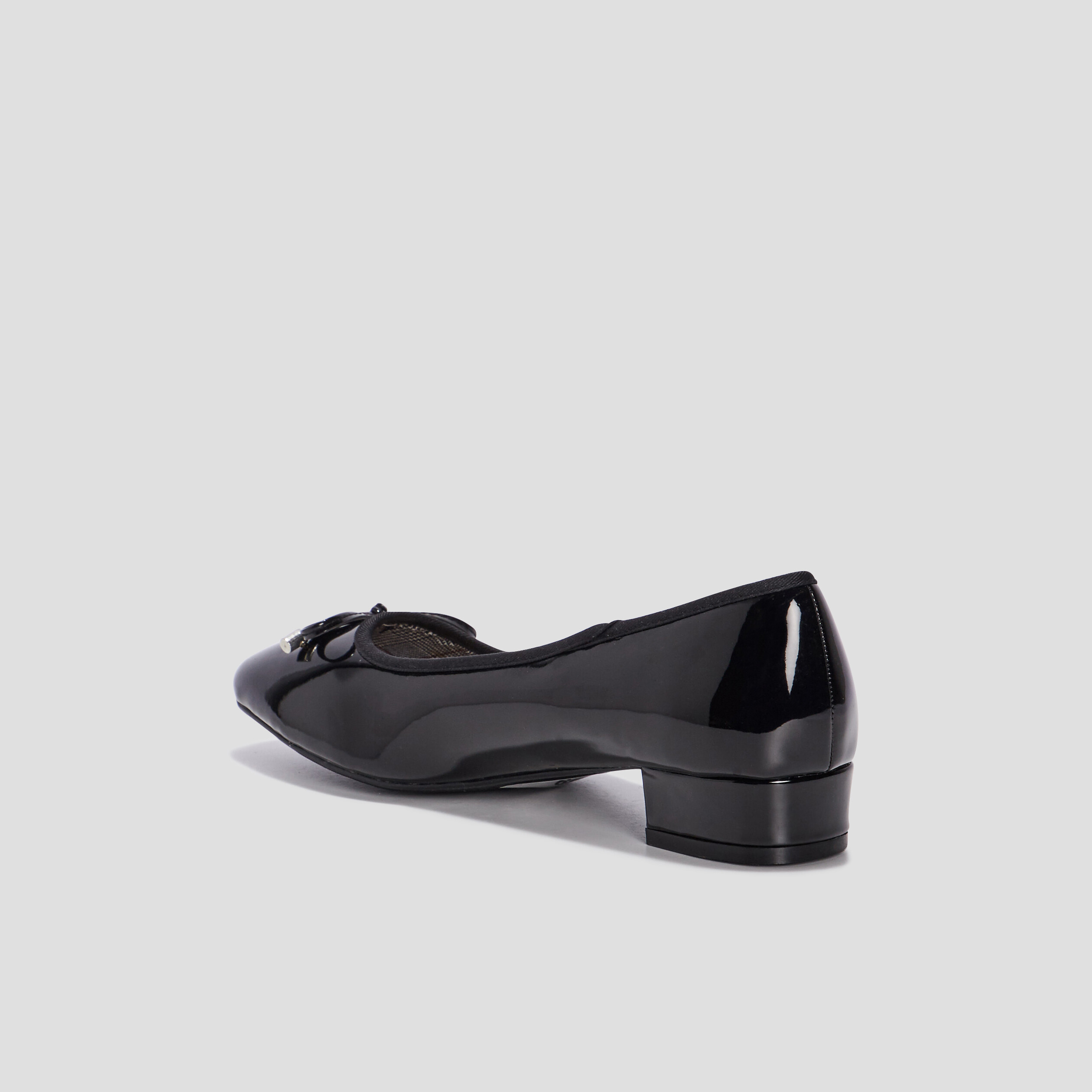 Ballerines à talons vernies noir femme | La Halle