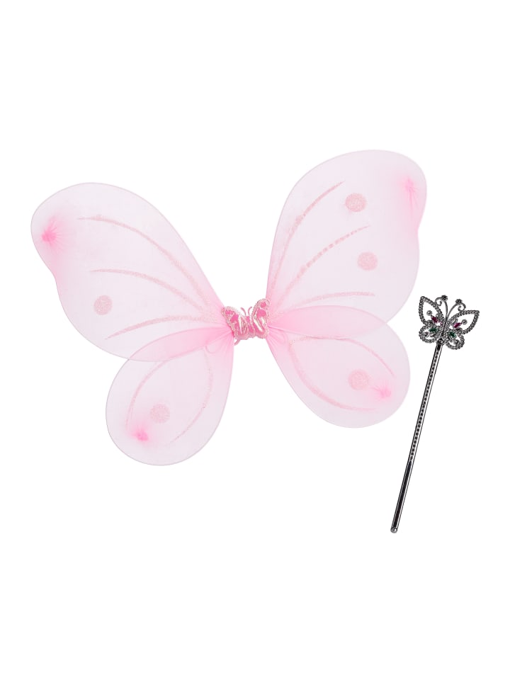 relaxdays Feenflügel Zauberstab in Pink günstig kaufen onesize