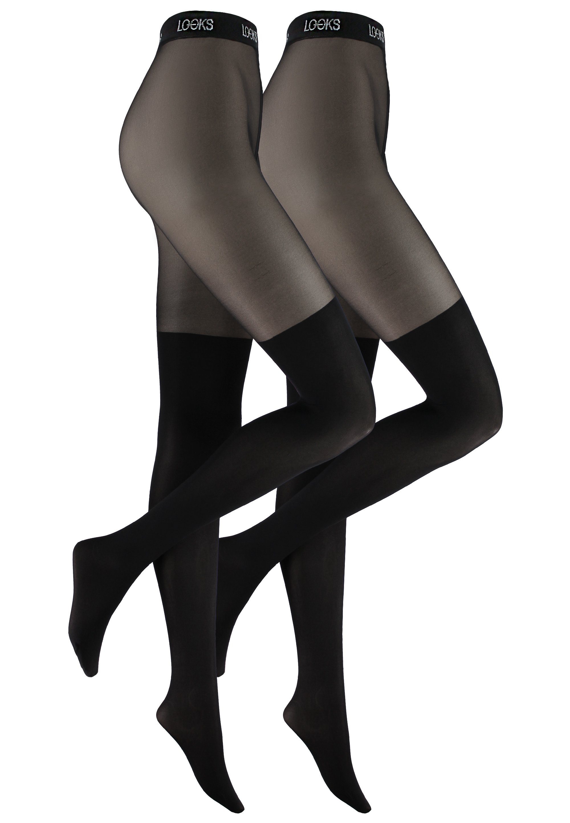 LOOKS by Wolfgang Joop Feinstrumpfhose LOOKS Overknee-Optik (2 St) im 2er Pack