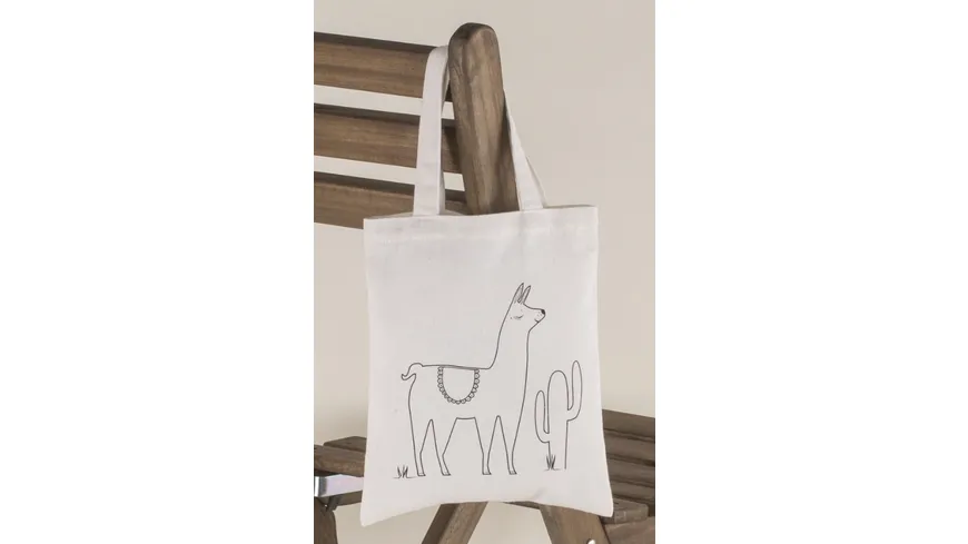 Rayher Baumwoll-Tasche mit Druck - Motiv Lama