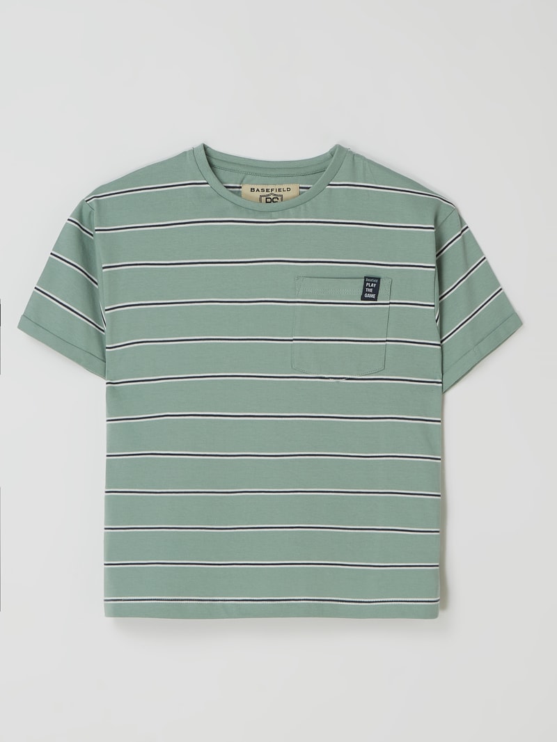 T-Shirt mit Streifenmuster in grün