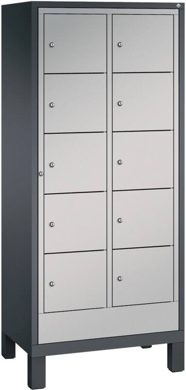 C P S 3000 Evolo Metall Schließfach 11 Türen Zylinderschloss 810 x 500 x 1.850 mm Schwarz 48060-205 S10151