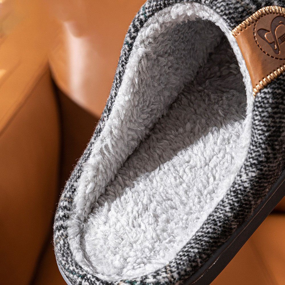 Deliana.home Herren Hausschuhe Winter Warm Pantoffeln mit Memory Foam Sohle Plüsch Hausschuhe
