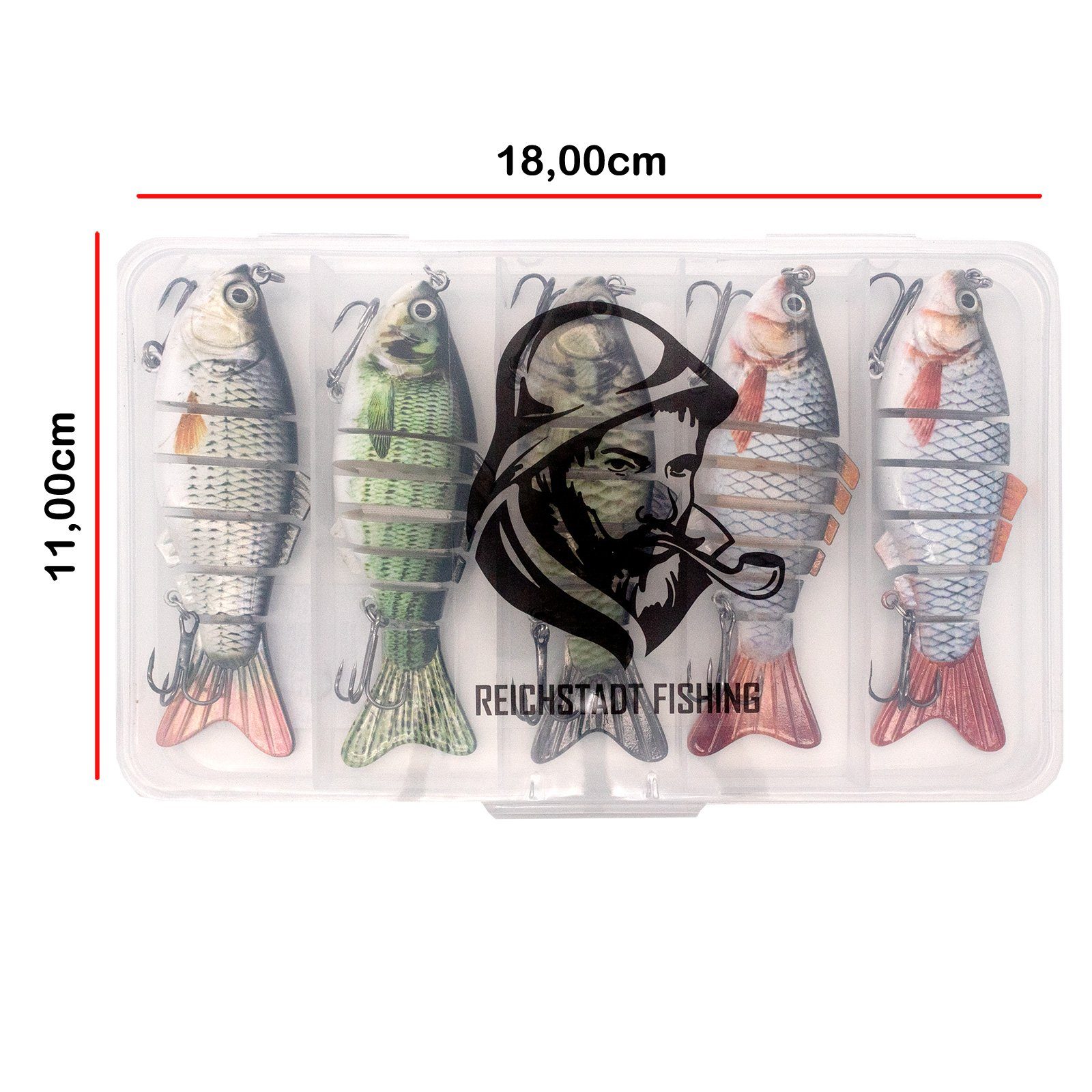 Reichstadt Kunstköder Gelenkartig RF-22AK003, (Set, 1-St), für Raubfische wie Zander