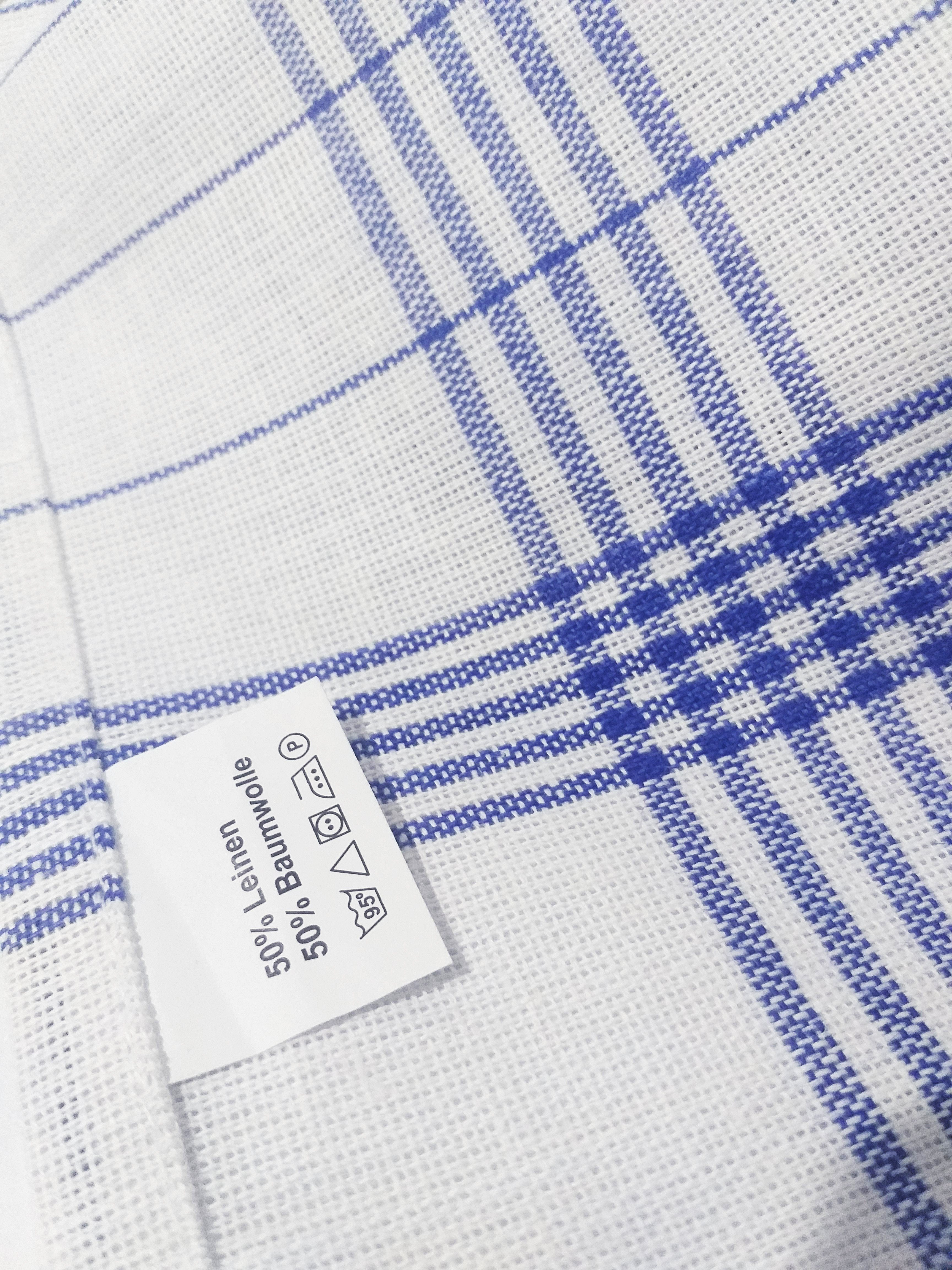 Tulpe Heimtextilien Geschirrtuch Halbleinen 50% Leinen 50% Baumwolle in 2 Farben blau und rot, (10er Set), hochwertige Qualität Geschirrtücher Küchentücher Trockentuch