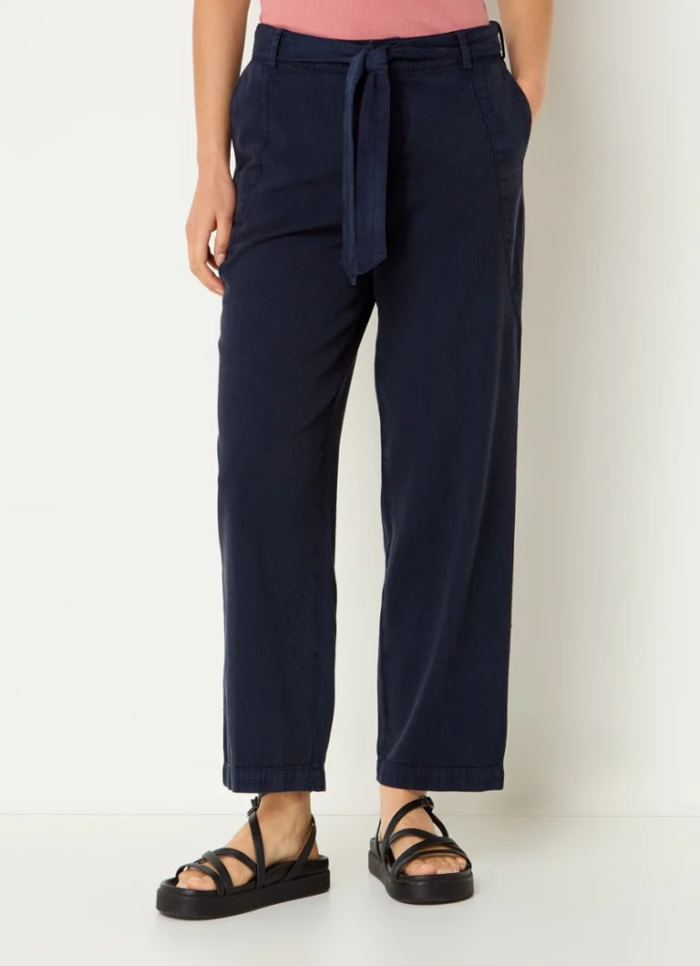 ba&sh Sarker mid waist straight fit trousers with tie belt