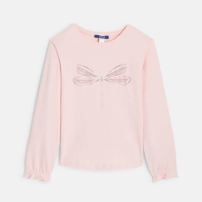 T-shirt à motif pailleté rose fille
