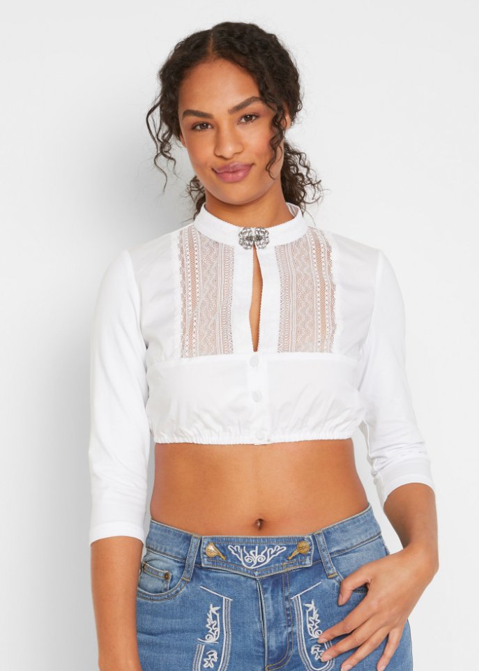 Dirndlbluse mit Spitze