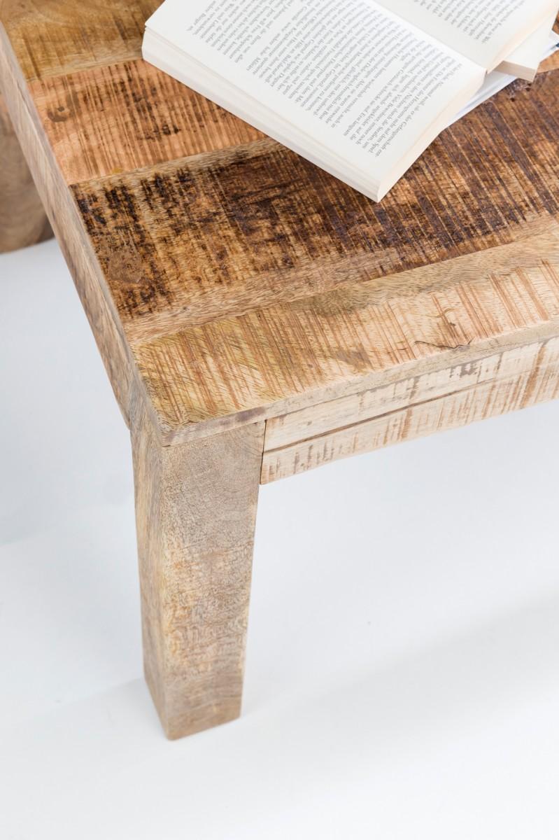 Wohnling Couchtisch RUSTICA 110 x 60 x 47 cm Massiv-Holz Mango