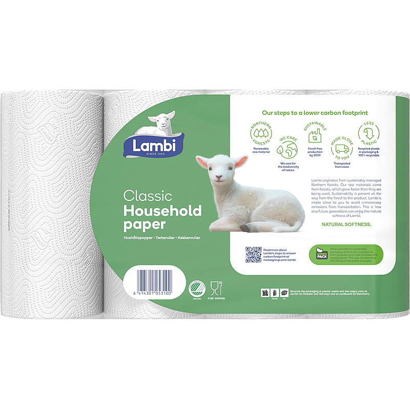 Lambi Tørkerull 8-pk hvit Lambi
