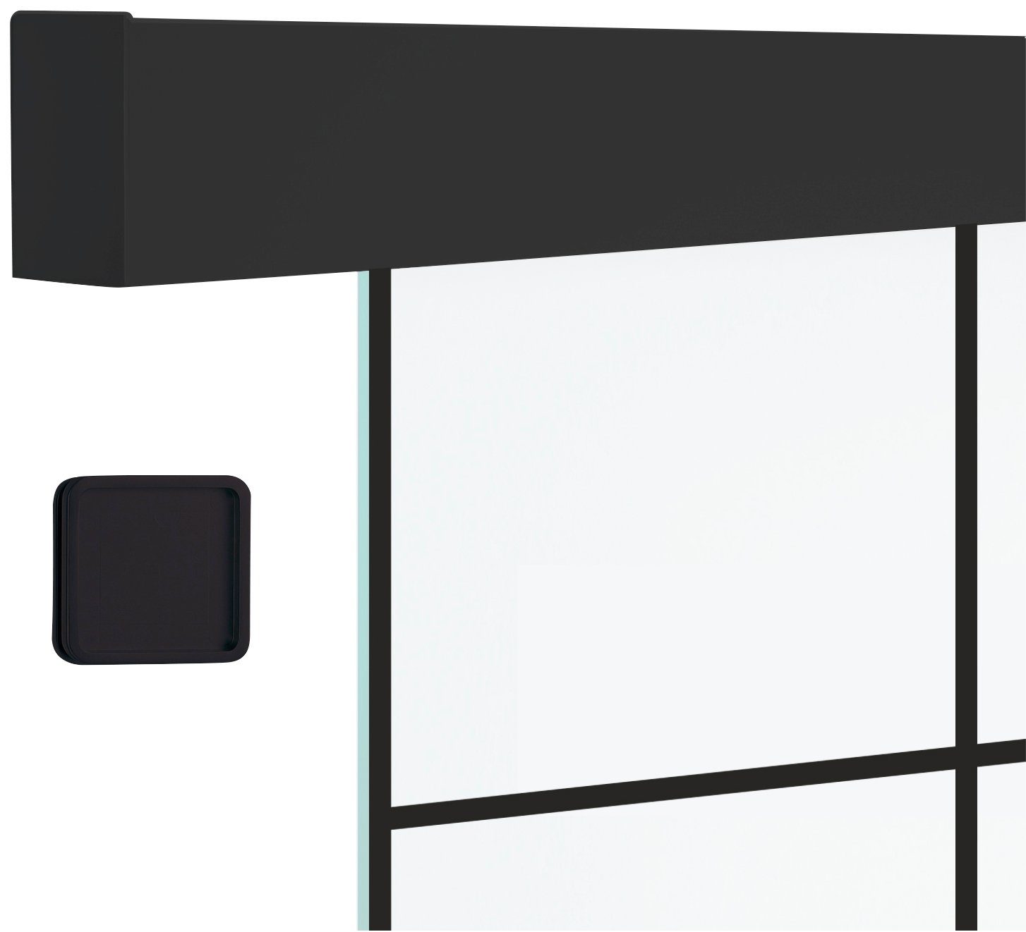 Novadoors Glasschiebetür NOVA 684 Black (Set), BxH: 93,5x205,8 cm, mit Muschelgriff und Softeinzug
