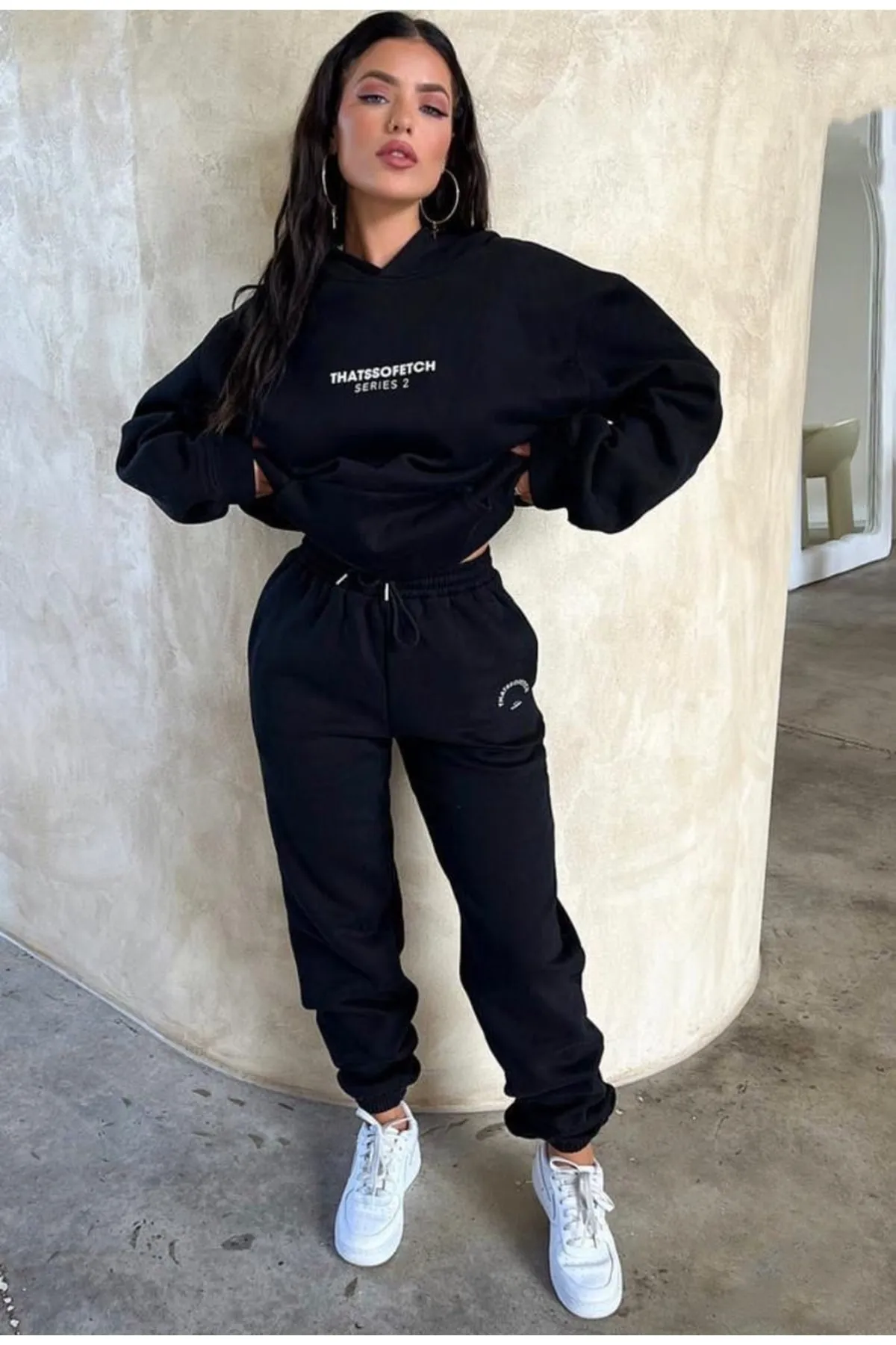 AFROGİYİM  Damen-Trainingsanzugset aus bedrucktem, dreifädigem Fleece mit Übergröße von Thatssofetch