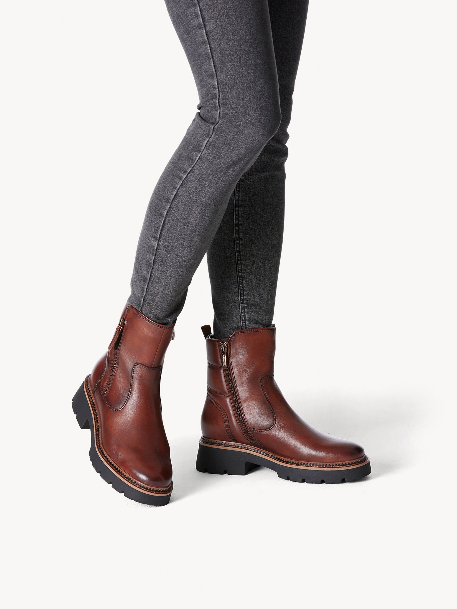 Bottine en cuir - marron