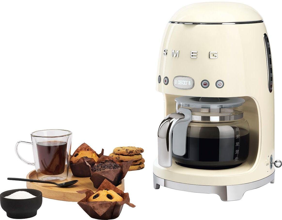 Smeg Filterkaffeemaschine DCF02CREU, Papierfilter 1x4, inkl. Permanentfilter