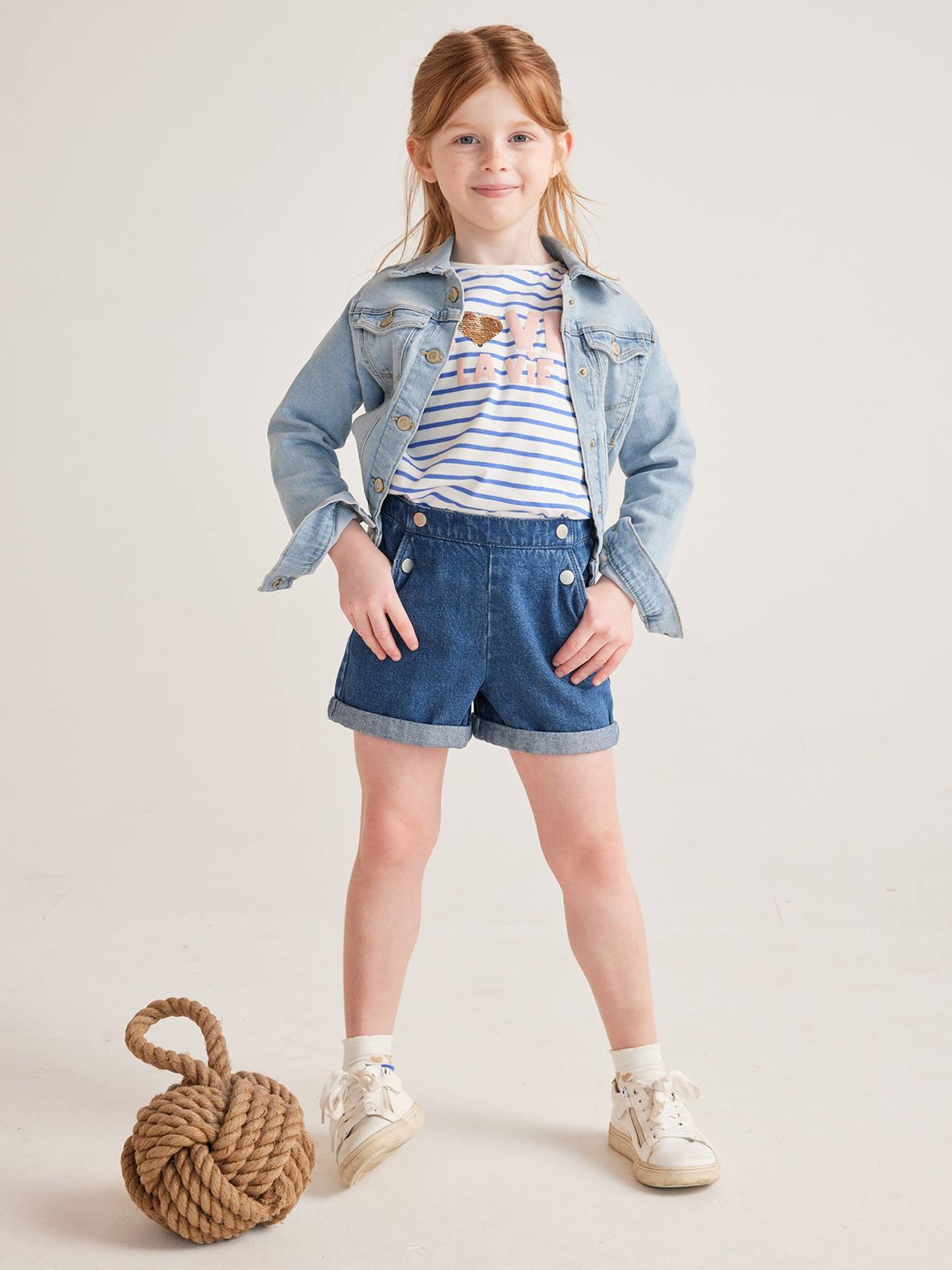 Veste en jean personnalisable fille double stone