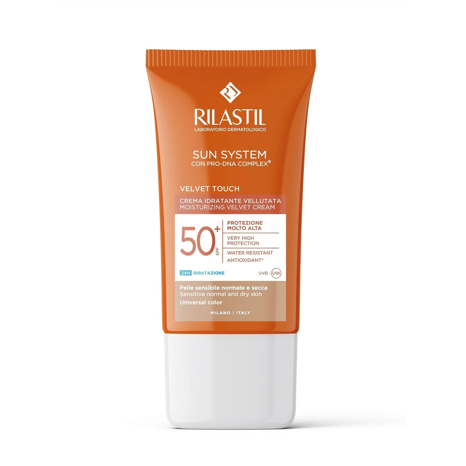 Sun System Velvet Touch SPF50+ Universal Color - Αντηλιακό προσώπου υψηλής προστασίας.