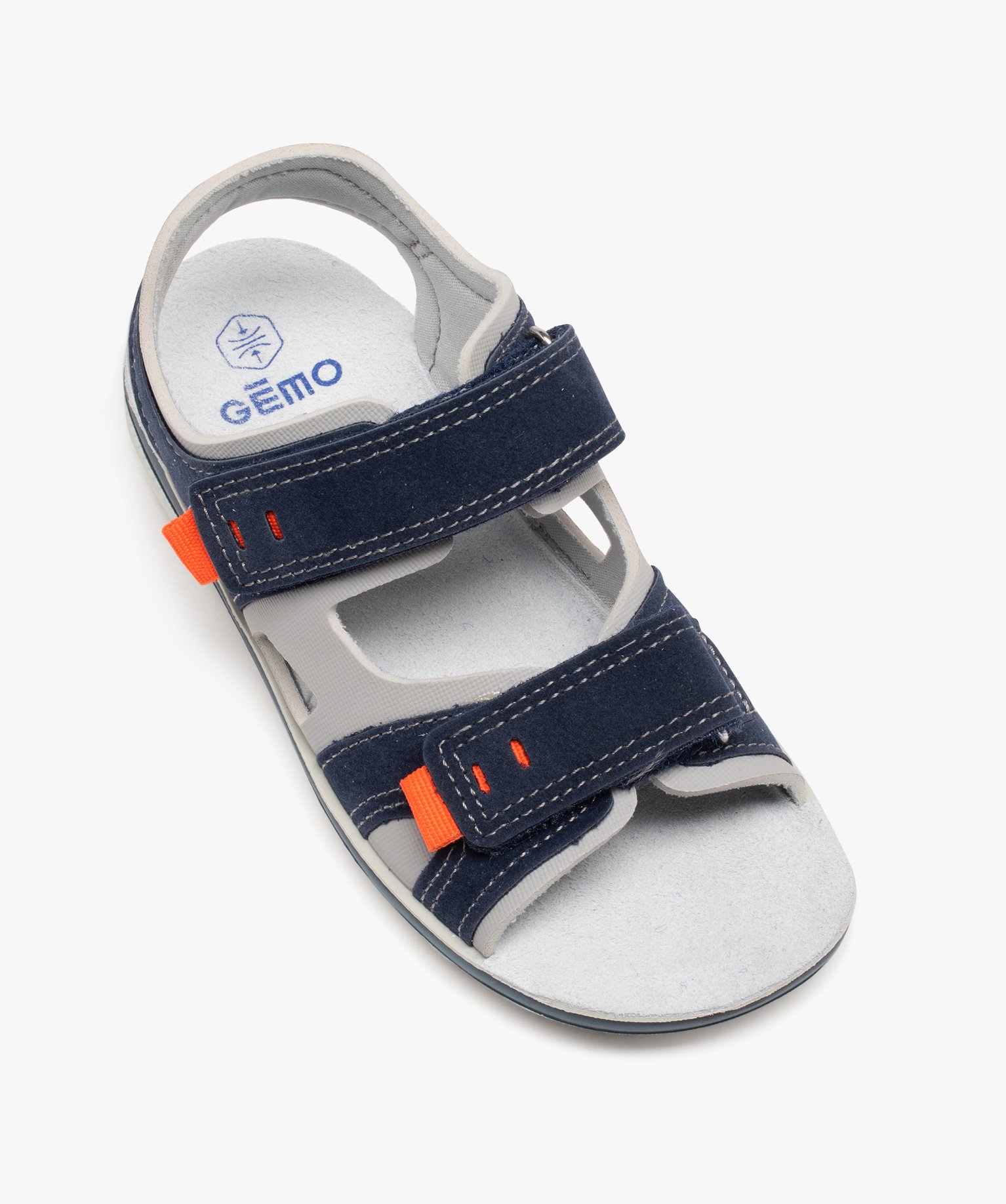 Sandales sport bimatières à brides scratch Garçon marine | GEMO