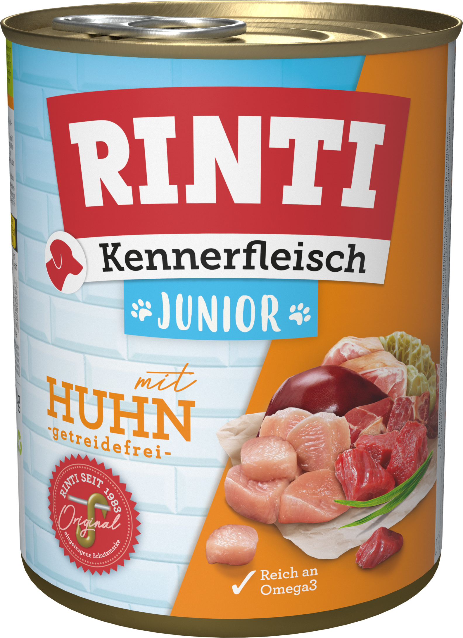 RINTI Hundenassfutter RINTI Kennerfleisch Junior Huhn 36x800 g