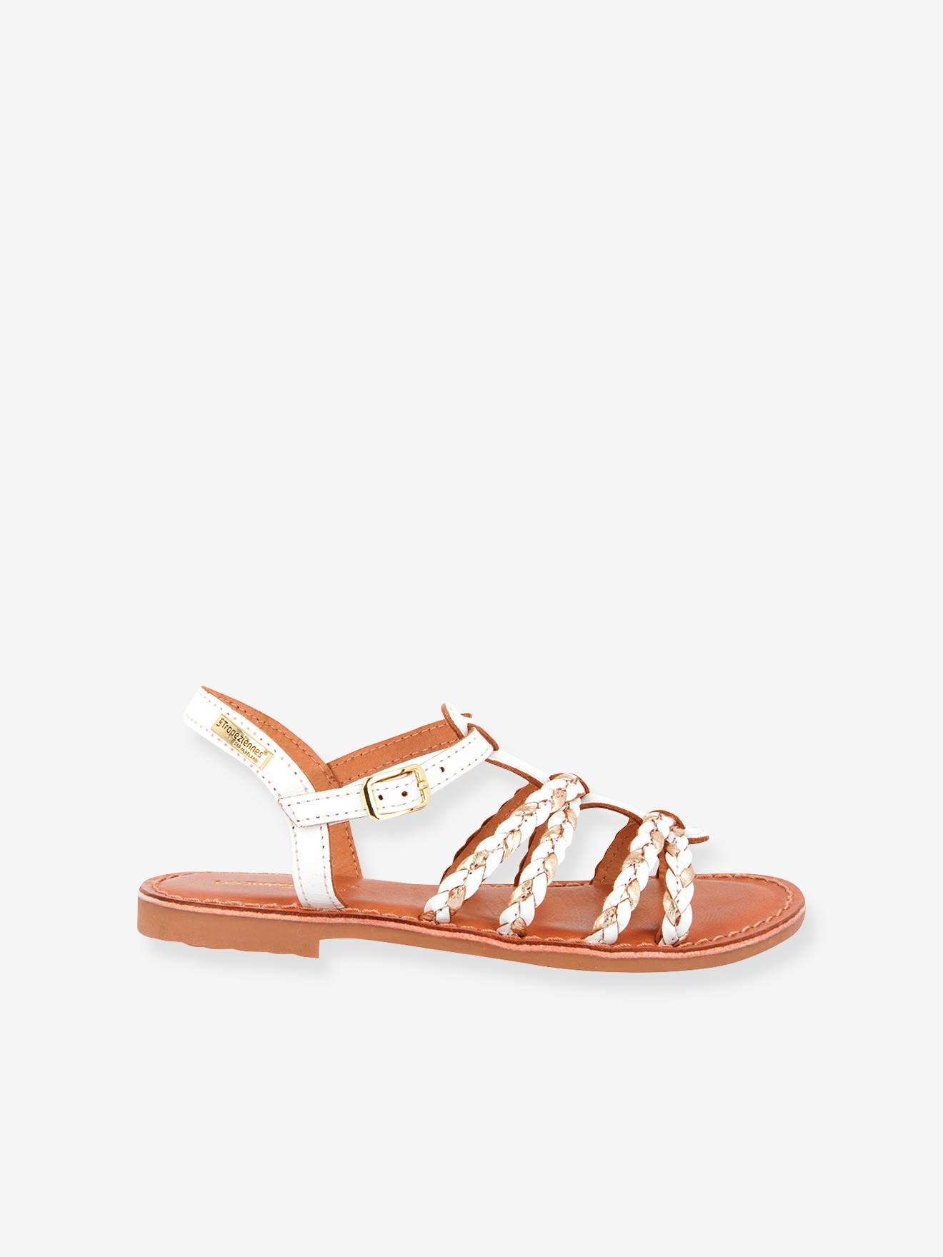 Sandales cuir fille Baia LES TROPEZIENNES® PAR M. BELARBI or/multi