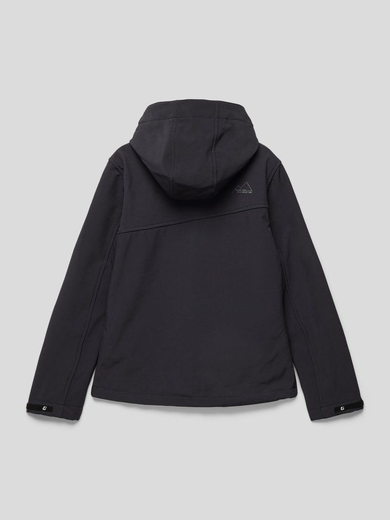 Softshell-Jacke mit Label-Detail in schwarz