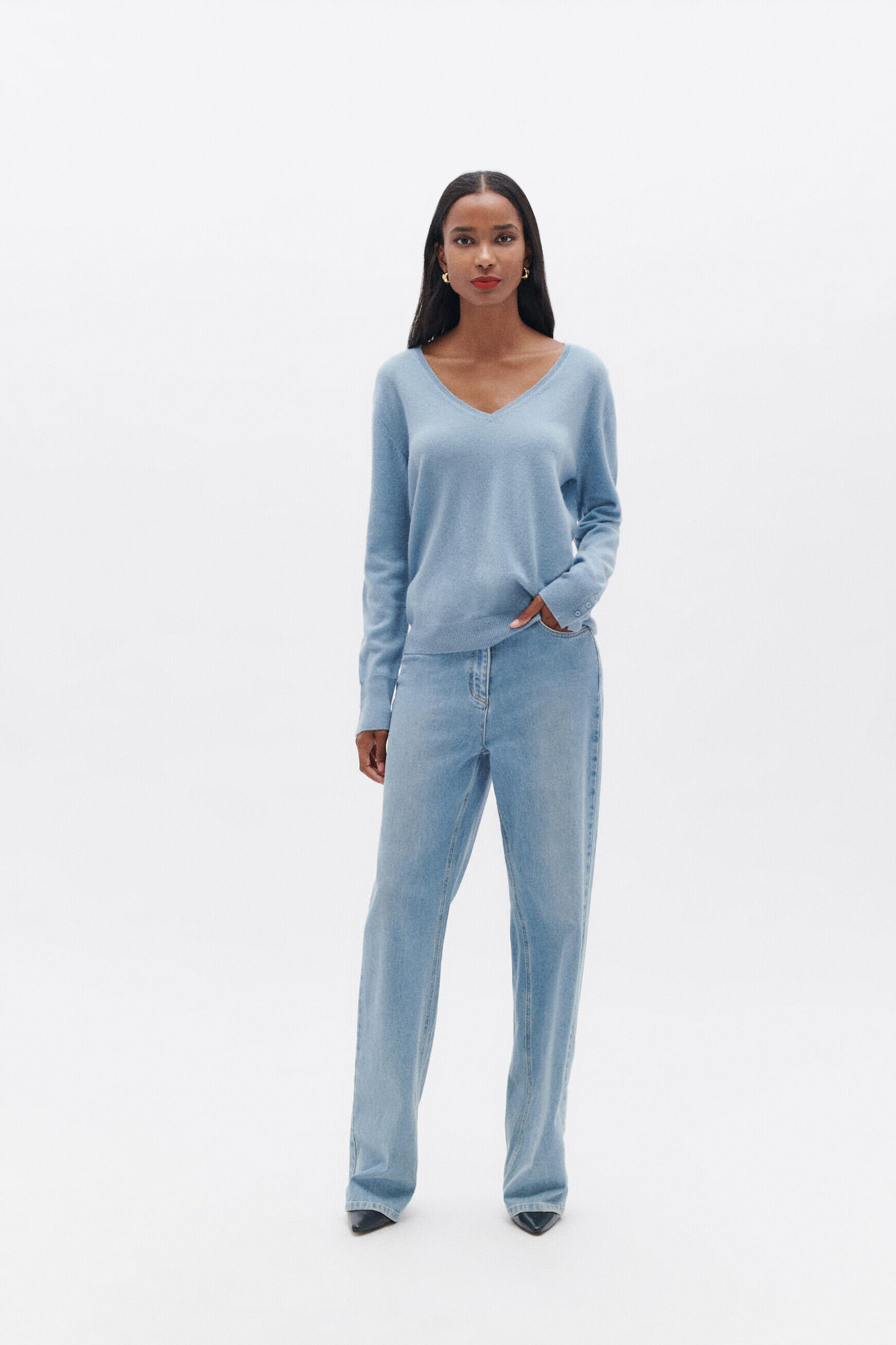 Pull marianne bleu ciel femme