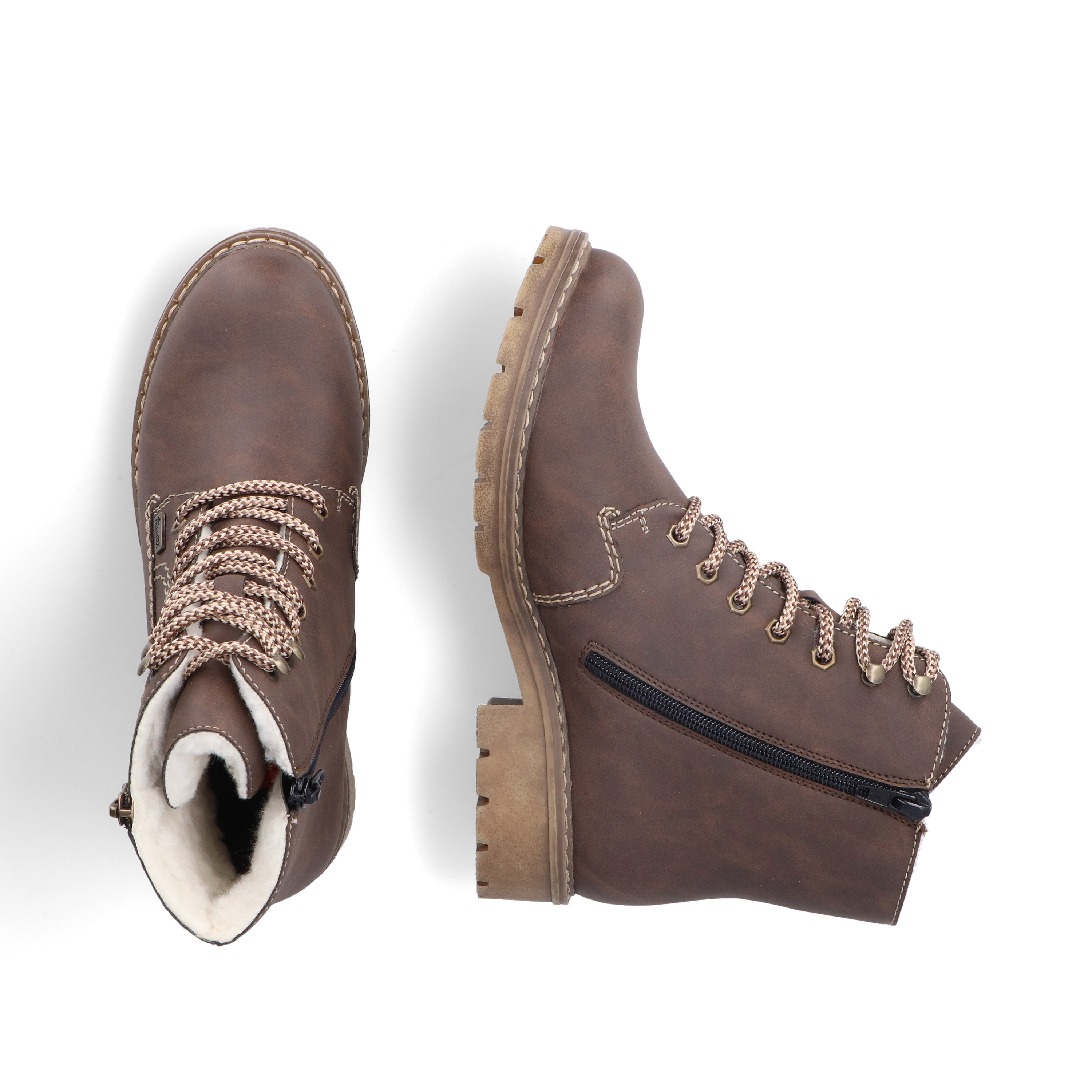 Rieker Damen Schnürstiefel schokobraun