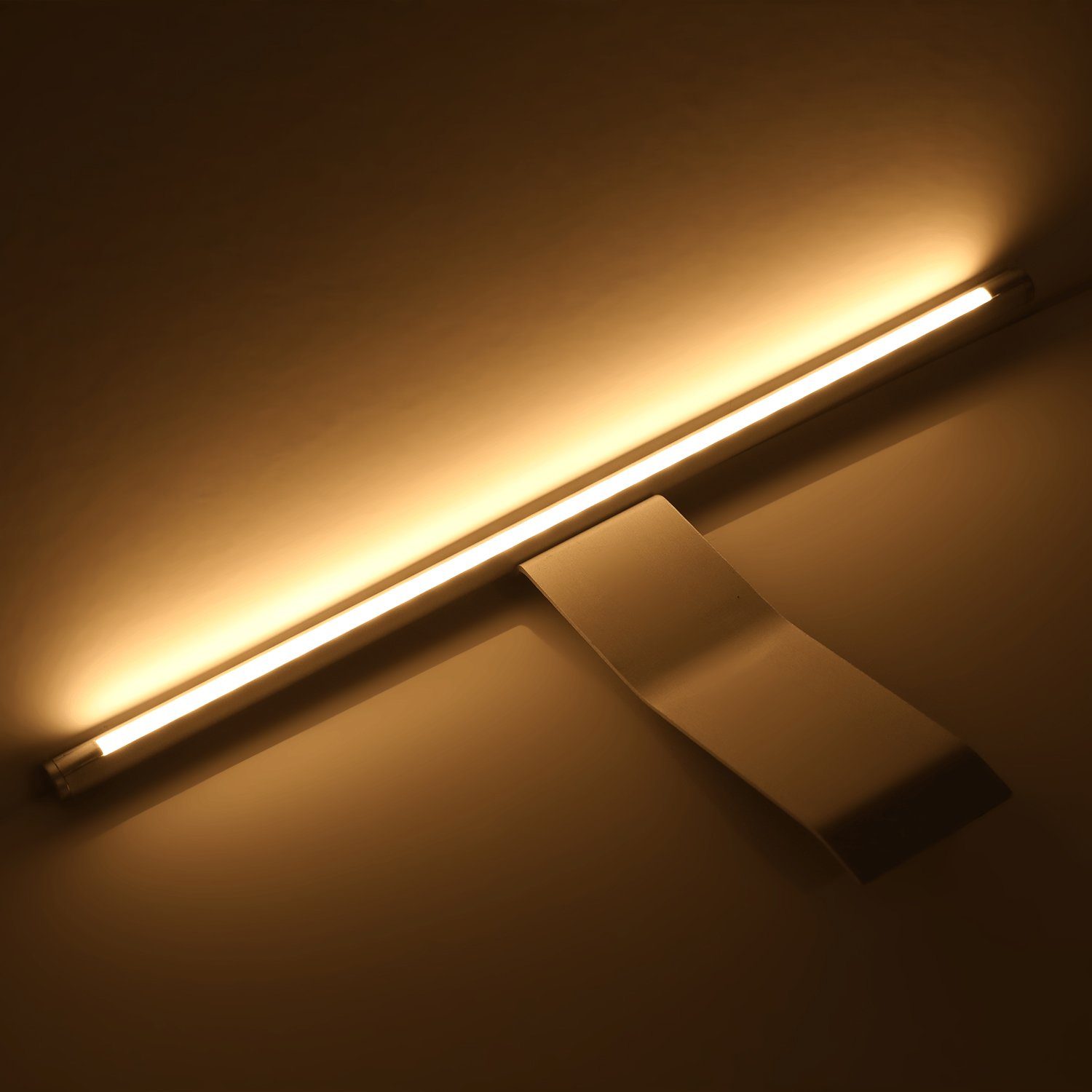 LETGOSPT Spiegelleuchte LED Schrankleuchte Set, mit Schalter & Stecker, LED fest integriert, Warmweiß, 12V, Aufbauleuchte