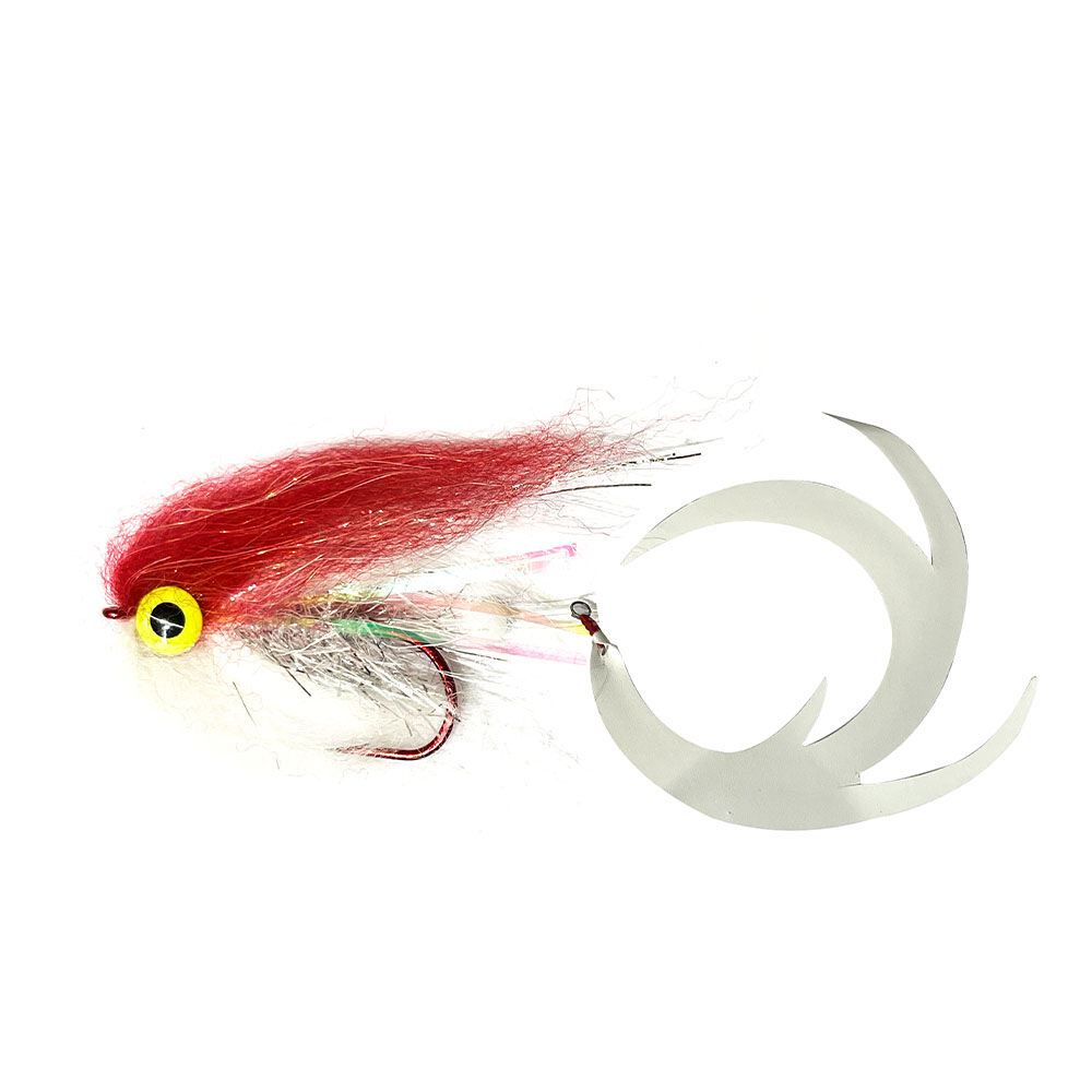 Silverstone Twister Pike -streamer, valkoinen/punainen, 17 cm