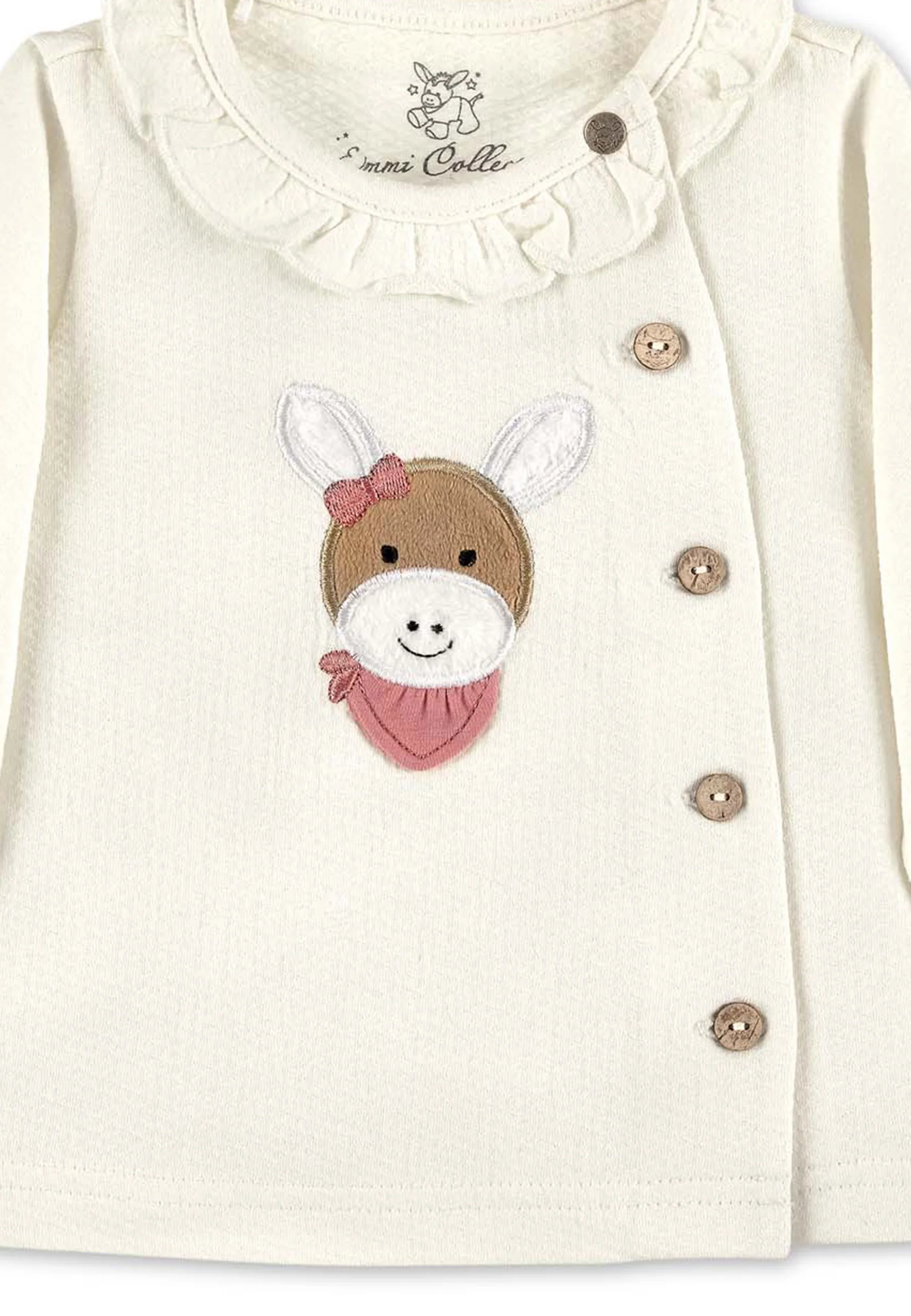 GOTS Langarm-Shirt Esel Emmi Girl in Ecru, Jersey