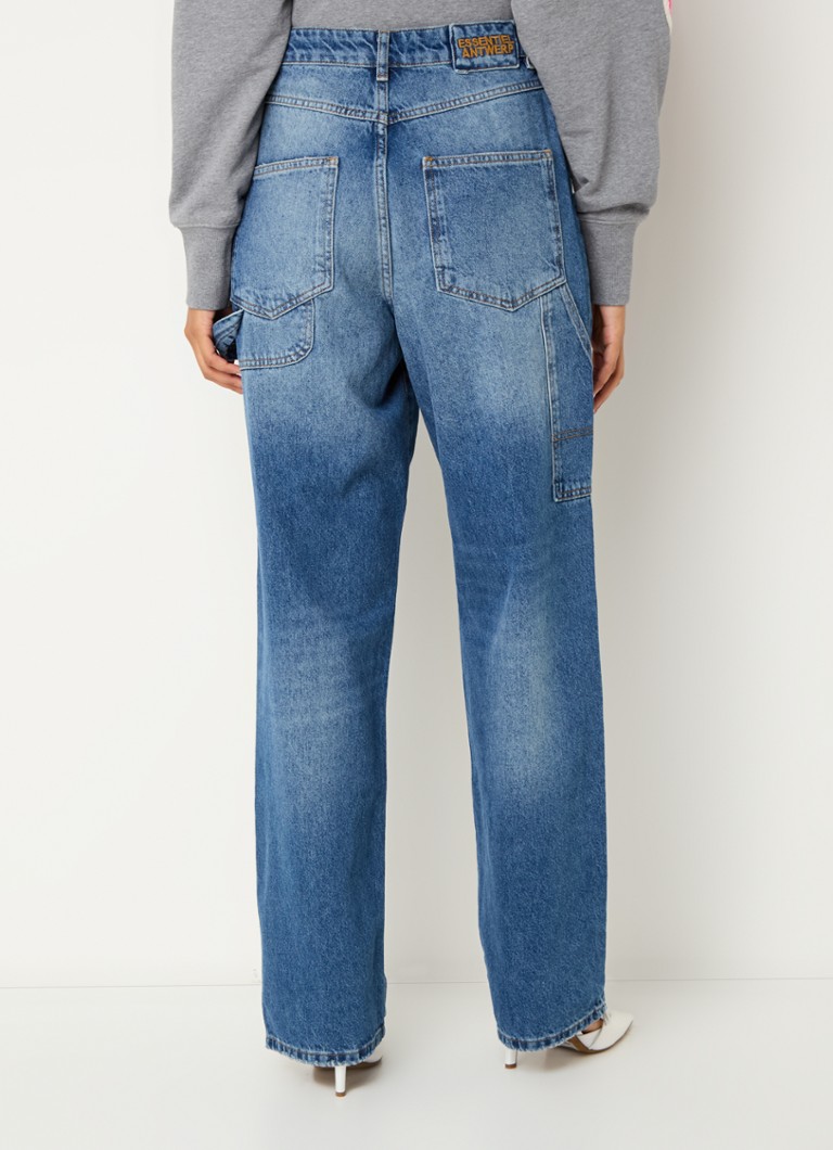 Jeans Essentiel Antwerp Grimas a vita alta, vestibilità ampia, finitura slavata