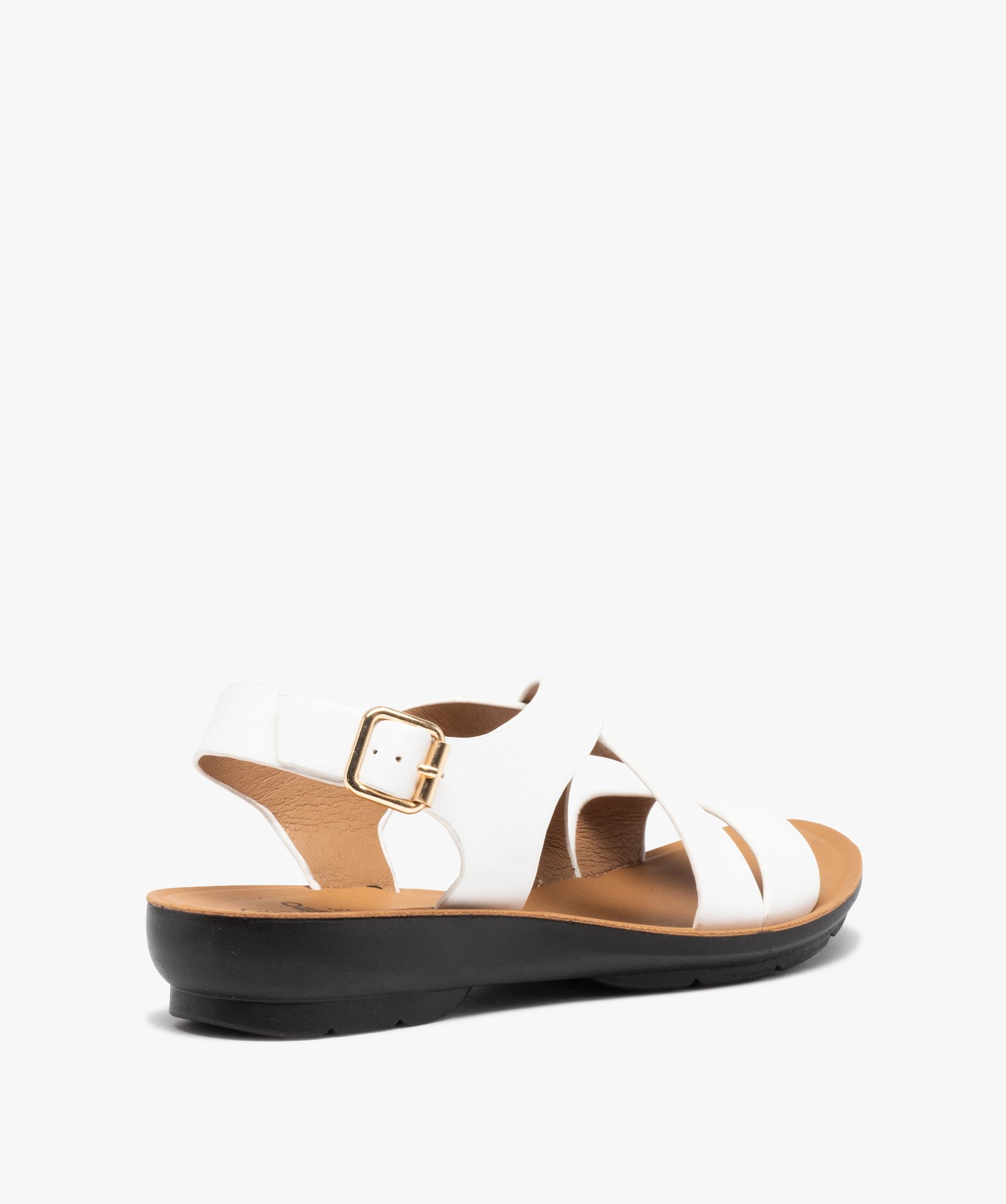 Sandales femme confort unies à semelle amortissante blanc | GEMO