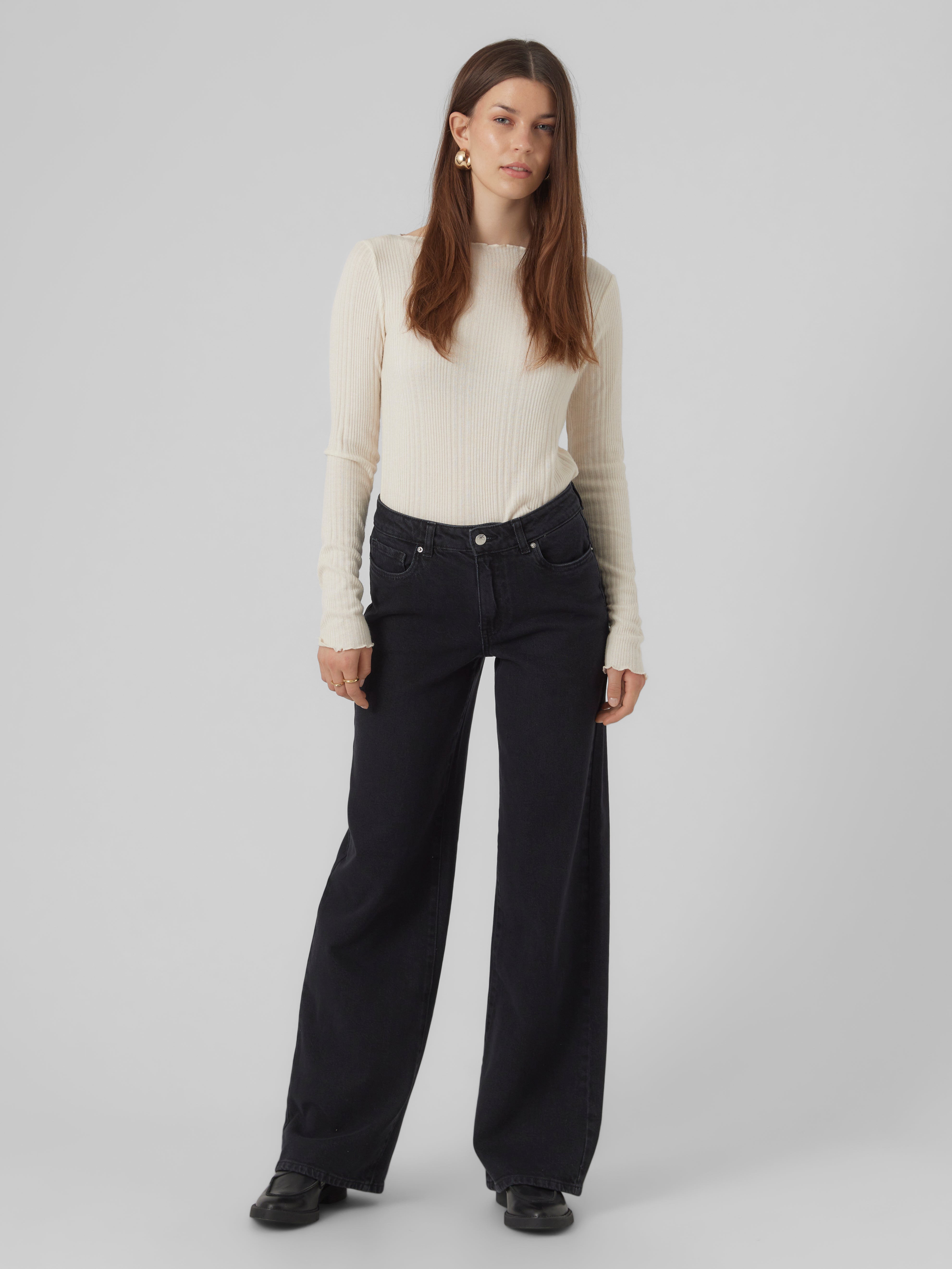 VMFAITH Niedrige Taille Weit geschnitten Jeans