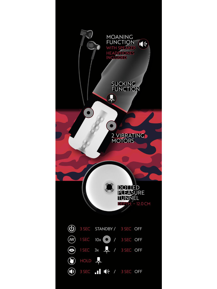 WYNE Masturbator mit Vibration und Heizfunktion Masturbator 02 in schwarz günstig kaufen 26 cm