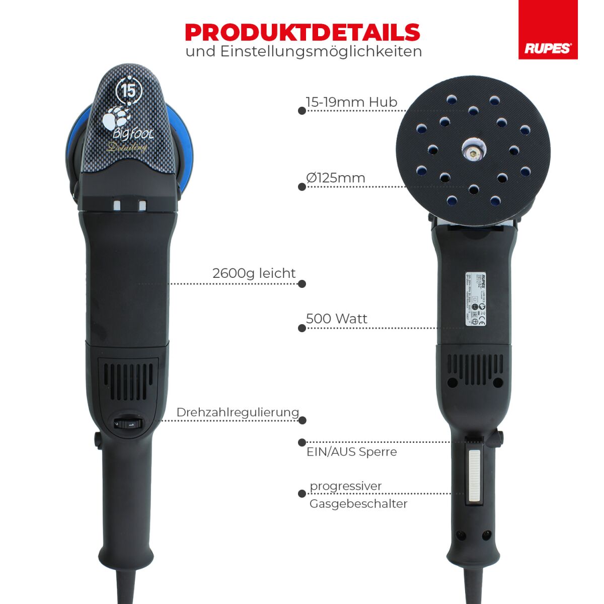 Rupes BigFoot LHR 15ES Exzenterpoliermaschine