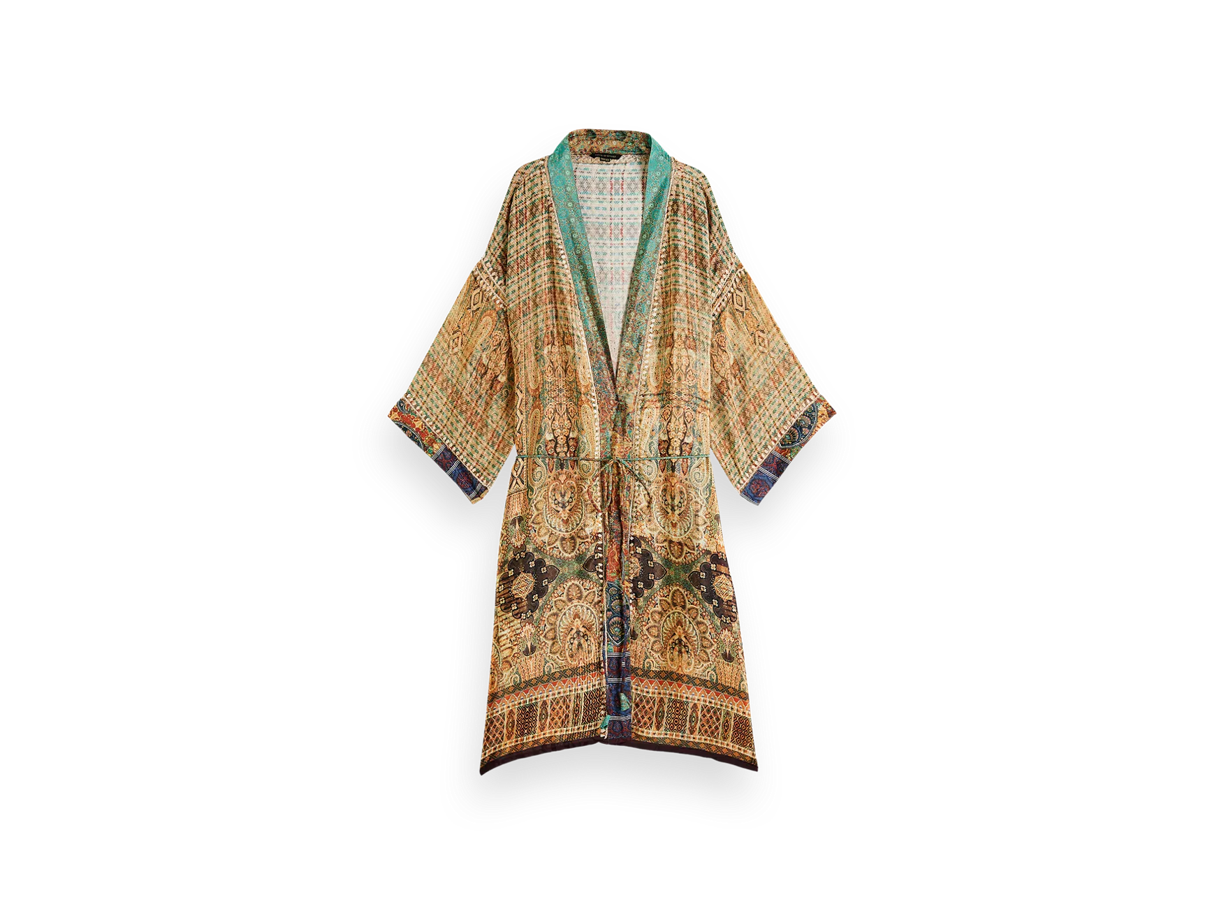 Jaypur Saree Kimono Saumon Carré