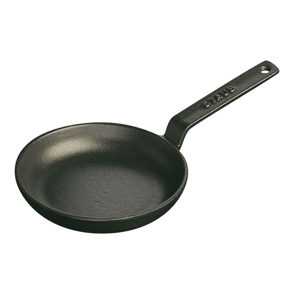 Mini Bratpfanne 12 cm, Gusseisen, Schwarz