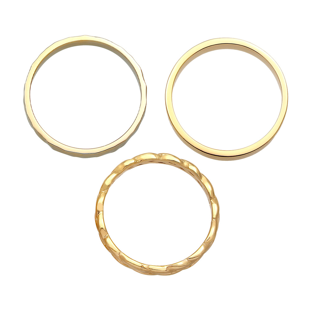 Elli Elli Bague Set de 3 bracelets pour femmes en argent sterling 925 Bague