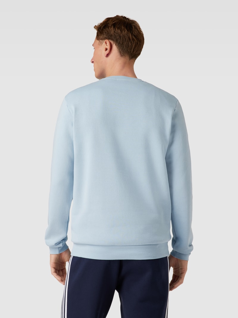 Sweatshirt mit Label-Stitching Modell 'FEELCOZY' in hellblau