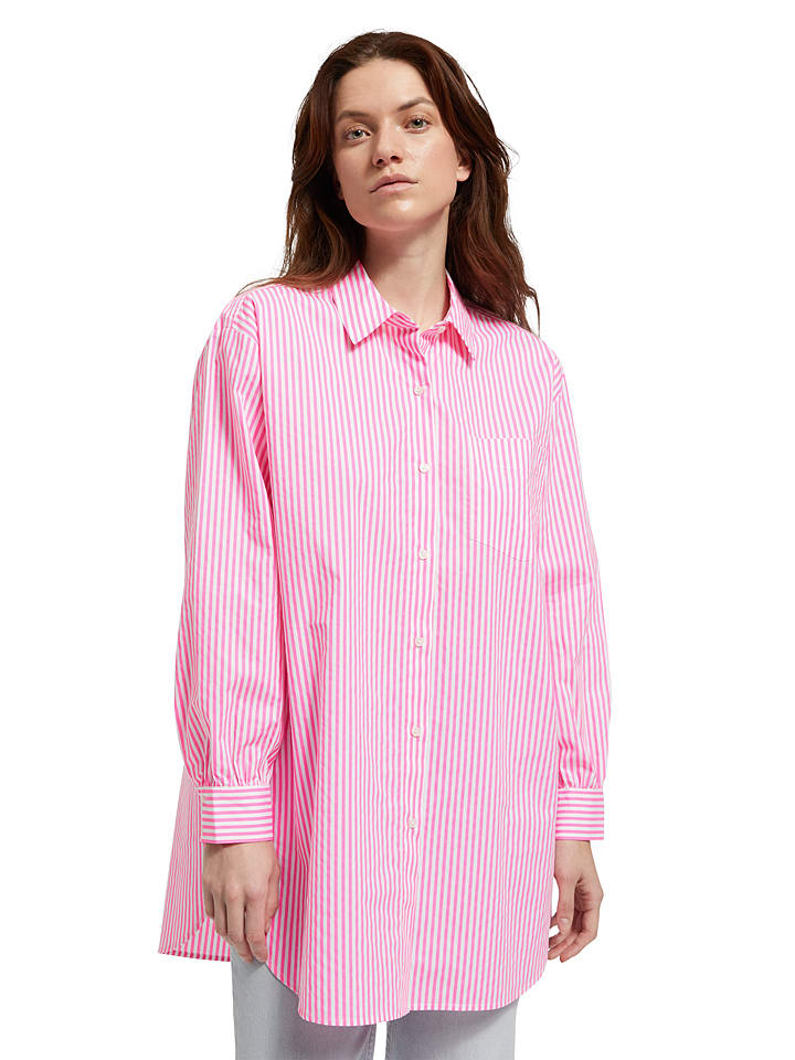 Scotch & Soda Hemd in Pink/ Weiß günstig kaufen