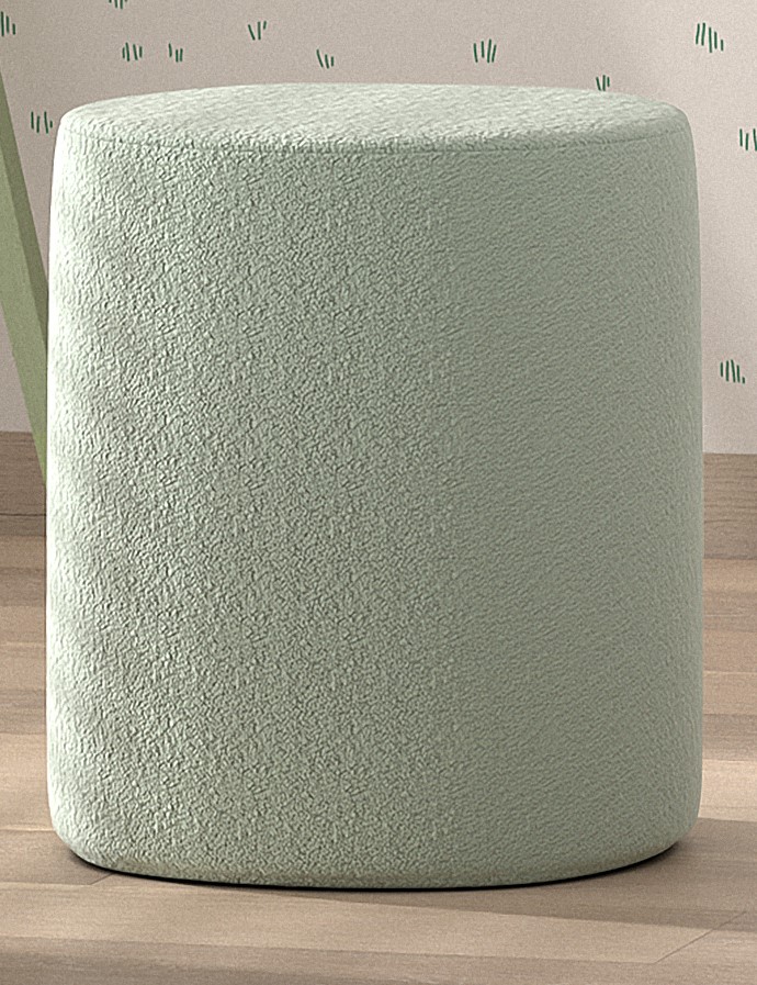VIPACK Polsterhocker MOON in Rund, 41,5 cm hoch, Bezug trendiger Boucle Stoff in Grün