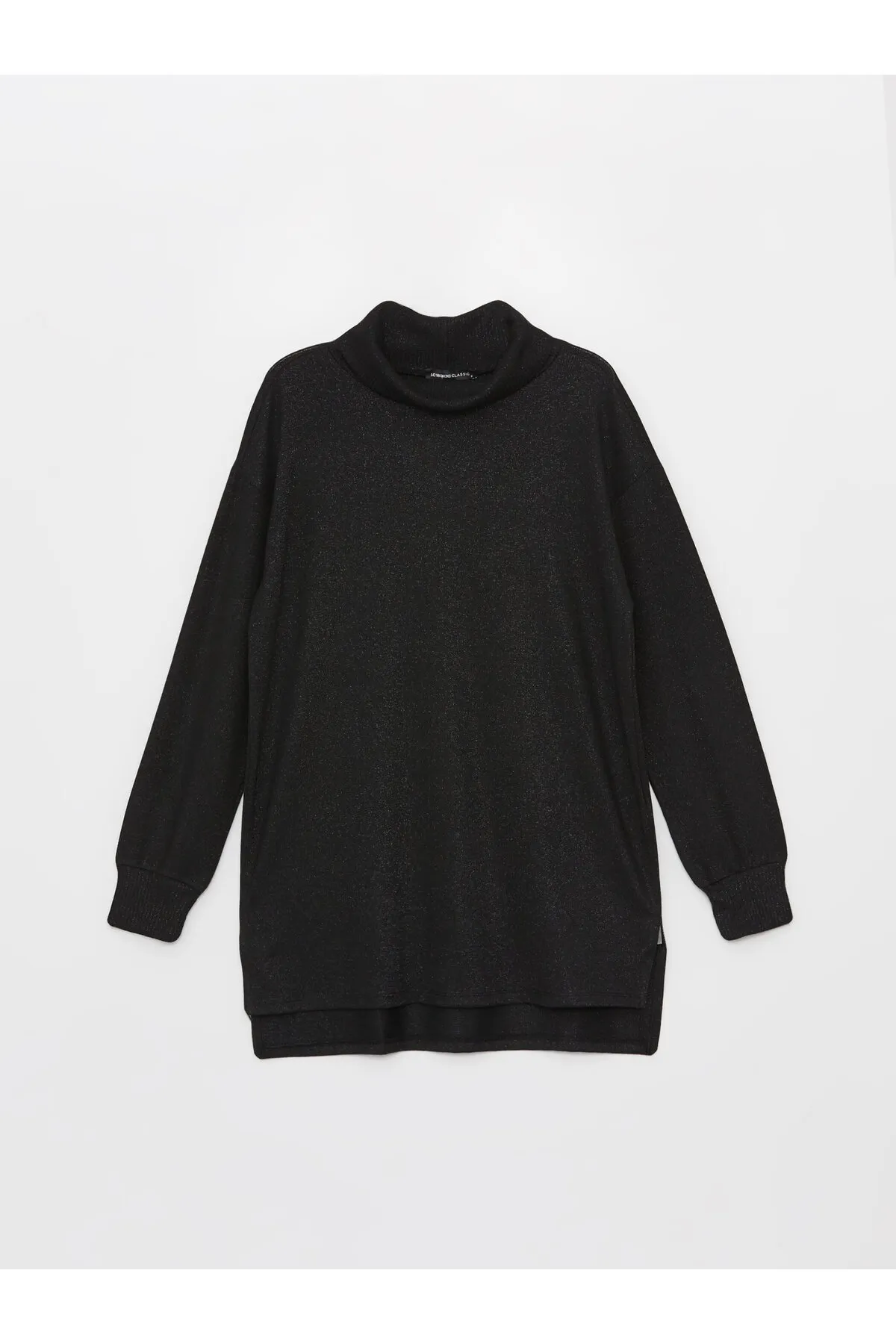 LC Waikiki  Rollkragenpullover, einfarbig, langärmlig, übergroße Damen-Tunika