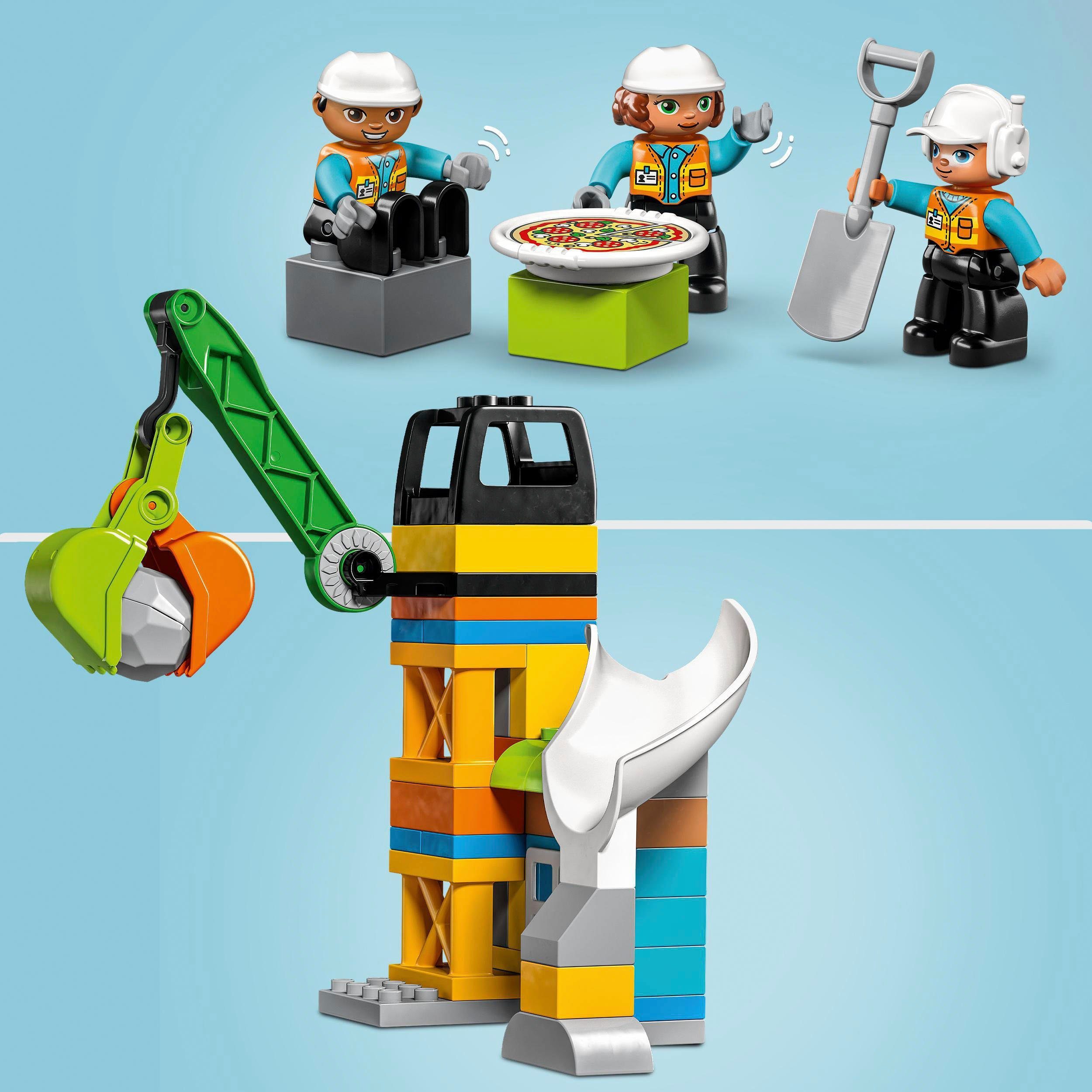 LEGO® Konstruktionsspielsteine Baustelle mit Baufahrzeugen (10990), LEGO® DUPLO Town, (61 St), mit Licht und Sound; Made in Europe